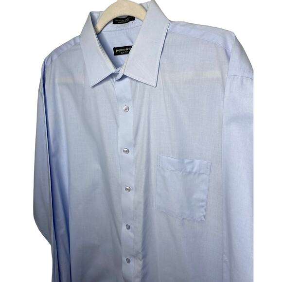Pierre Cardin Men's Long Sleeve Button Up Dress Shirt Blue Slim Fit Size XL - Picture 5 of 6